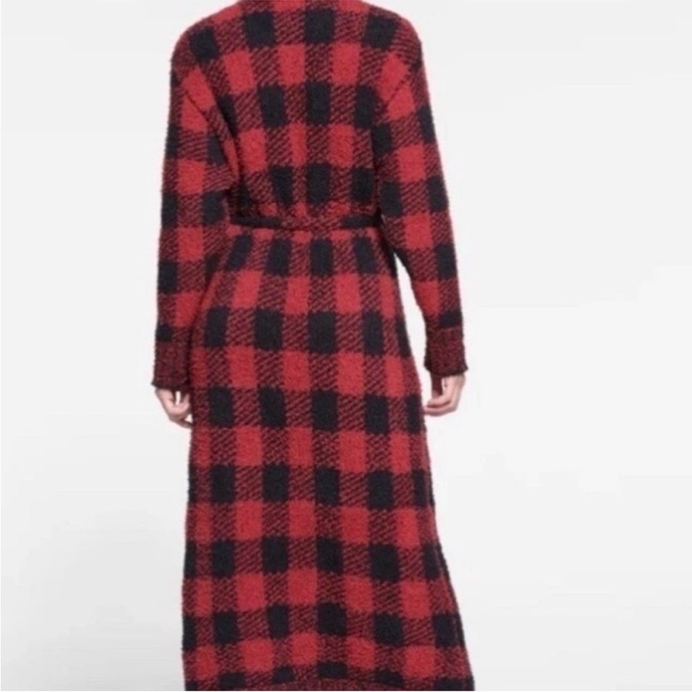 SKIMS Red and Black Plaid Pajama Robe - Picture 3 of 3